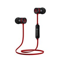 Powerton W2, bezdrtov bluetooth sluchtka, ovldn hlasitosti, erno-erven, sportovn, s magnet