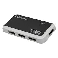 USB (2.0) hub 4-port, Quadro Infix, erno-ed, Defender, LED indiktor, kompaktn