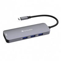 USB (3.2) hub 8-port, 32151, ed, dlka kabelu 15cm, Verbatim, 1x USB C, 3x USB A, 2x HDMI, 1x SD 3