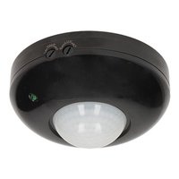 PIR motion sensor 230V 50Hz, 6m, max. 1200W, ern, ORNO, 360&amp;deg;, IP20, infraerven