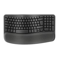 Logitech WAVE KEYS, klvesnice, US, ergonomick, bezdrtov, ern