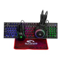 Marvo LOOT 40, sada klvesnice s hern my, podlokou a sluchtky, CZ/SK, drtov (USB), ern, pod