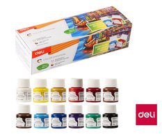 Barvy temperov DELI 12 barev 25ml Color Emotion EC14-12