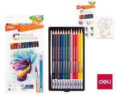 Pastelky DELI aquarelov 12 barev Color Emotion EC00700