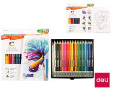 Pastelky DELI aquarelov 24 barev Color Emotion EC00720