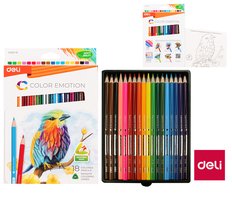 Pastelky DELI trojhrann 18 barev Color Emotion EC00210
