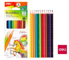 Pastelky DELI bezdev trojhrann 12 barev Enovation EC113-12