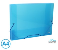 Desky na spisy s gumou, box A4 LUMA, modr