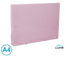 Desky na spisy s gumou, box A4 pastel LUMA, fialov