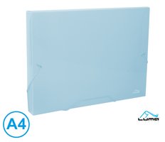 Desky na spisy s gumou, box A4 pastel LUMA, modrý