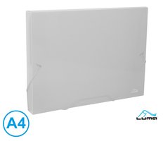 Desky na spisy s gumou, box A4 LUMA, transparentn