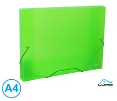 Desky na spisy s gumou, box A4 LUMA, zelen