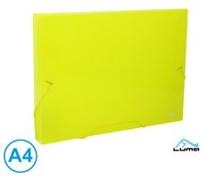 Desky na spisy s gumou, box A4 LUMA, lut