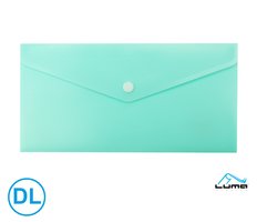 Obal spisov s klopou a drukem  DL pastel LUMA, zelen