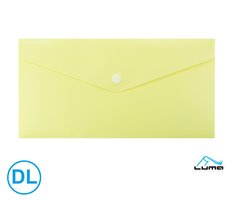 Obal spisov s klopou a drukem  DL pastel LUMA, lut