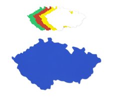 Mapa ČR plastová mix