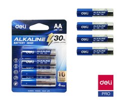 Baterie alkalick AA tukov LR6 4ks blistr DELI E18501