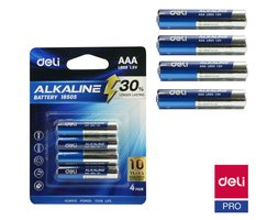 Baterie alkalick AAA mikrotukov LR03 4ks blistr DELI E18505