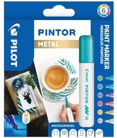 Sada popisova PILOT Pintor Metal - M hrot 1,4 mm, 6ks 4076/S6-METAL