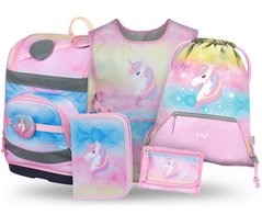 BAAGL SET 5 Zippy Plus Rainbow Unicorn: aktovka, penl, sek, zstra, penenka