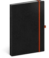 NOTIQUE Notes Vivella Classic ern/oranov, linkovan, 15 x 21 cm