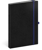 NOTIQUE Notes Vivella Classic ern/modr, linkovan, 15 x 21 cm