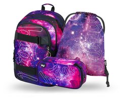 BAAGL 3 SET Skate Galaxy: batoh, penl, sek