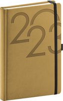 Denní diář Ajax 2023, zlatý, 15 × 21 cm