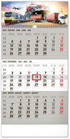 Nástěnný kalendář 3měsíční Spedice šedý – s českými jmény 2023, 29,5 × 43 cm