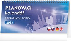Stolní kalendář Plánovací s evropskými svátky 2023, 25 × 12,5 cm