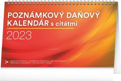 Stolový kalendár Poznámkový daňový s citátmi 2023, 25 × 14,5 cm