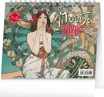 NOTIQUE Stoln kalend Alfons Mucha 2026, 16,5 x 13 cm