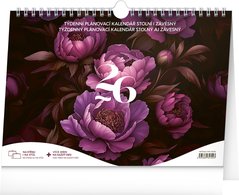 NOTIQUE Tdenn plnovac kalend Fialov kvty 2026, 30 x 21 cm