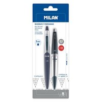 Dárková sada MILAN Capsule Silver kuličkové pero 1,0 mm modré + mechanická tužka  BWM10414