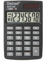 Kalkulačka Rebell RE-SHC108 BX, RE-SHC100N BX, černá, kapesní, osmimístná